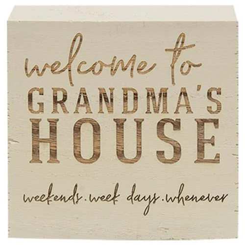 ๐ Set of 2 Grandma's House and Blessings Small Engraved Block Signs - Image 3