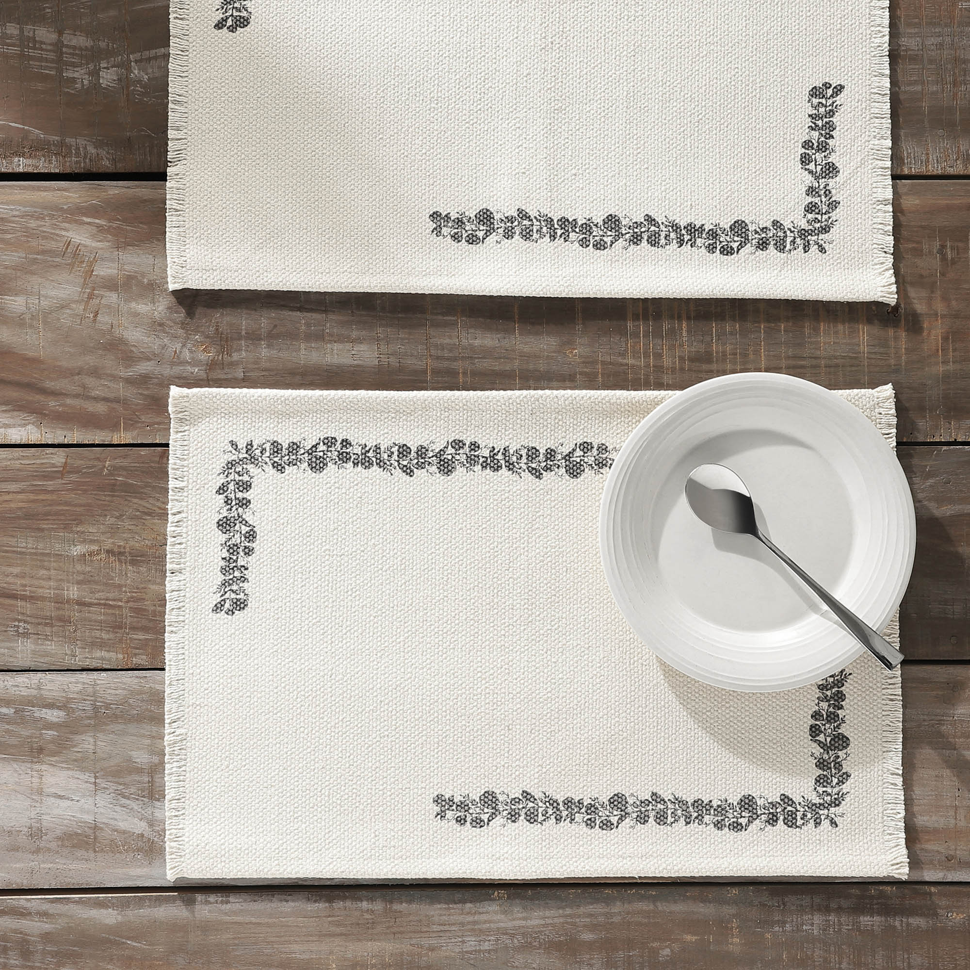Set of 2 Grey Eucalyptus Placemats