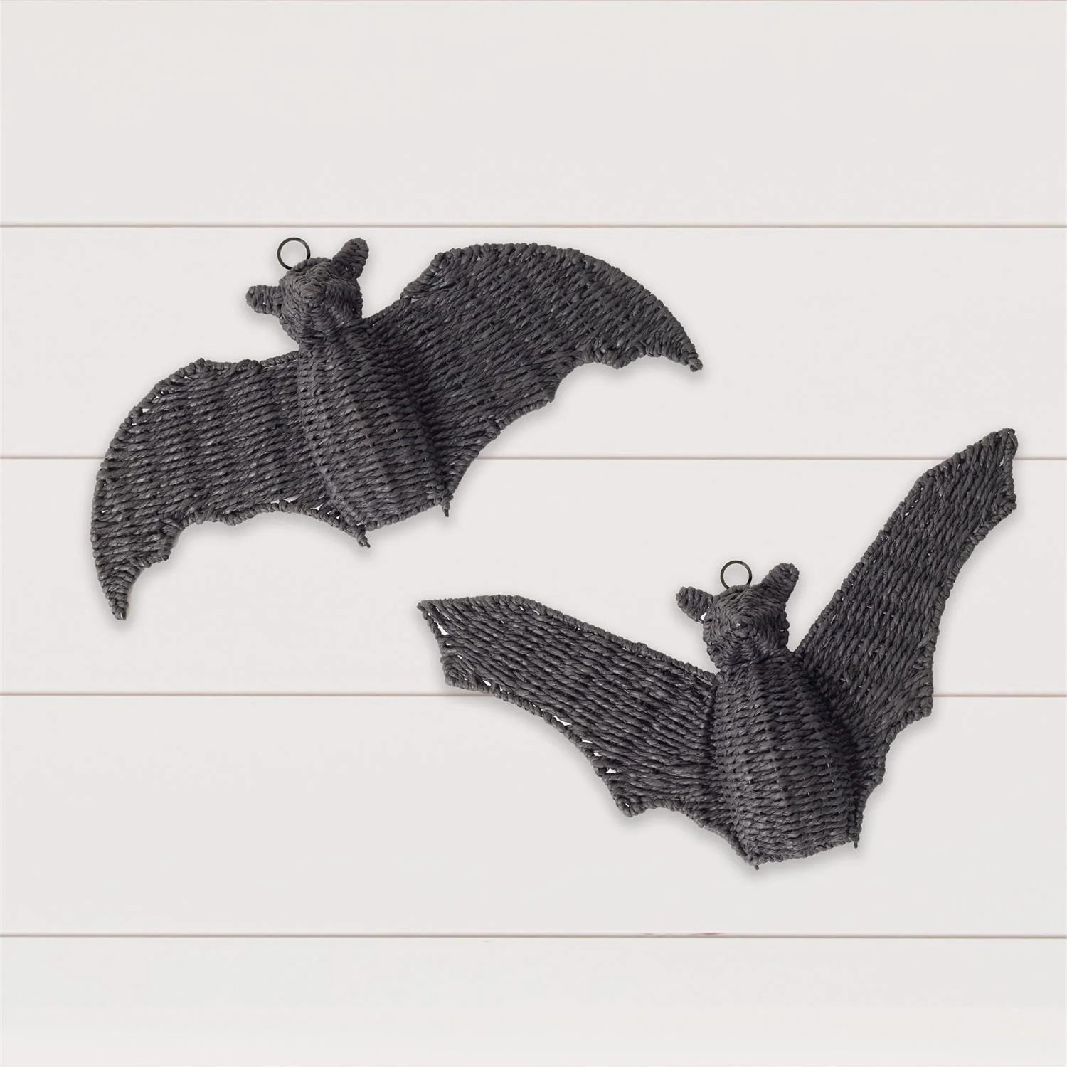 Set of 2 Halloween Basket Weave Bats