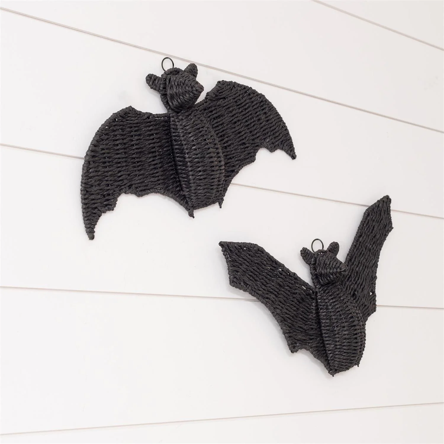 Set of 2 Halloween Basket Weave Bats - Image 2