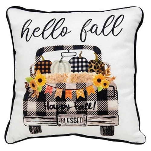Set of 2 Happy Harvest Fall 8" Small Pillows Gnomes and Truck - Image 3