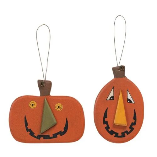 ๐ ๐ Set of 2 Happy Jack o Lantern Ornaments