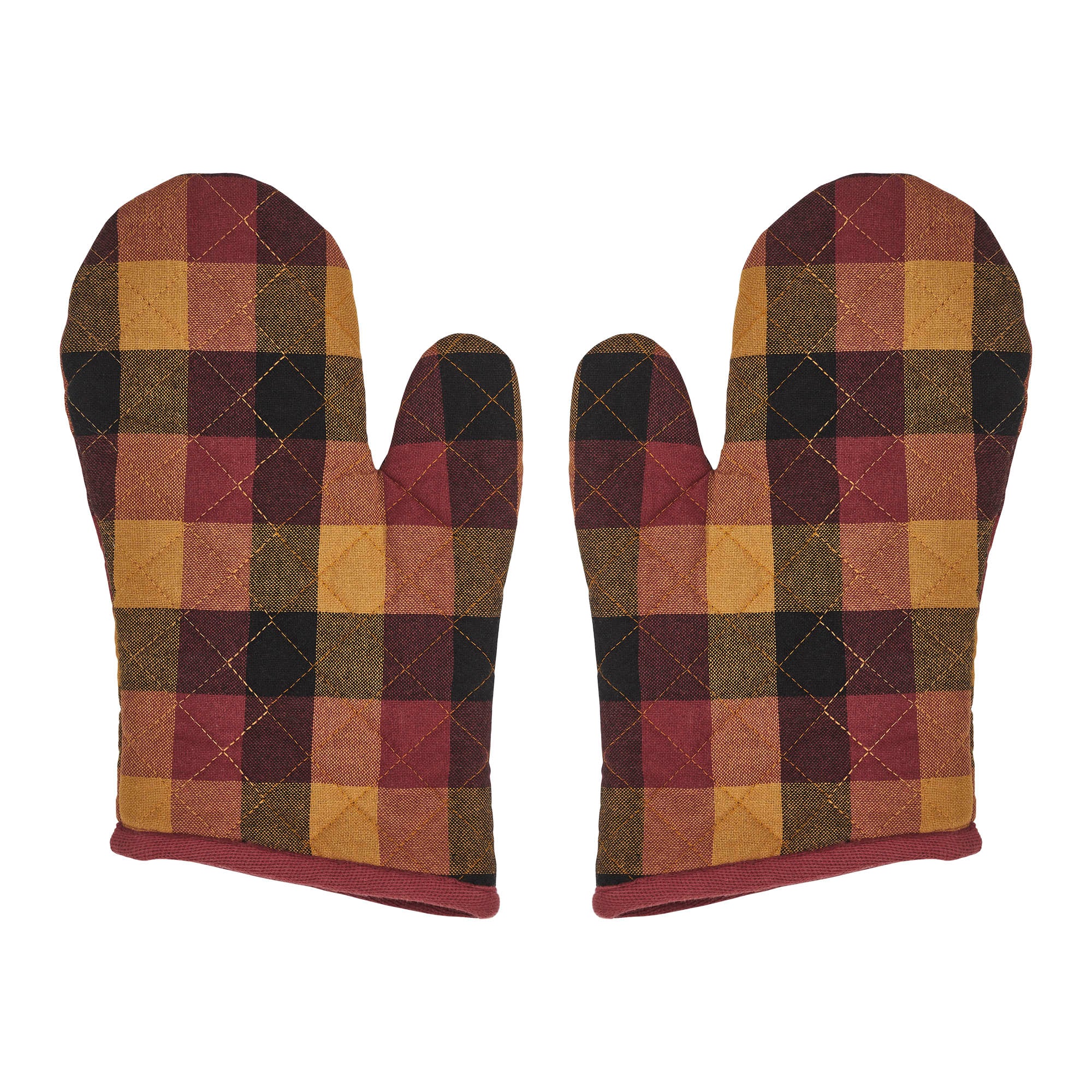 Set of 2 Heritage Farms Primitive Check Oven Mitts - Image 2