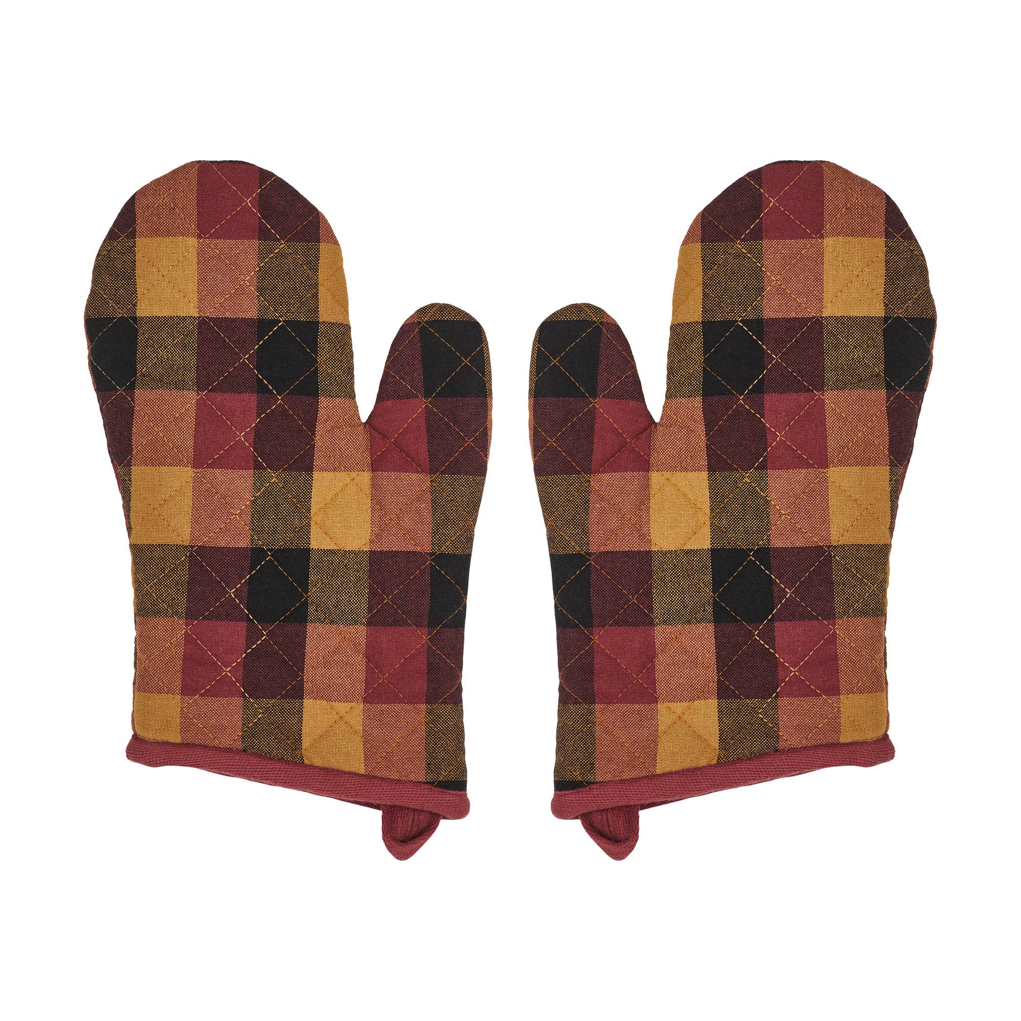 Set of 2 Heritage Farms Primitive Check Oven Mitts - Image 4