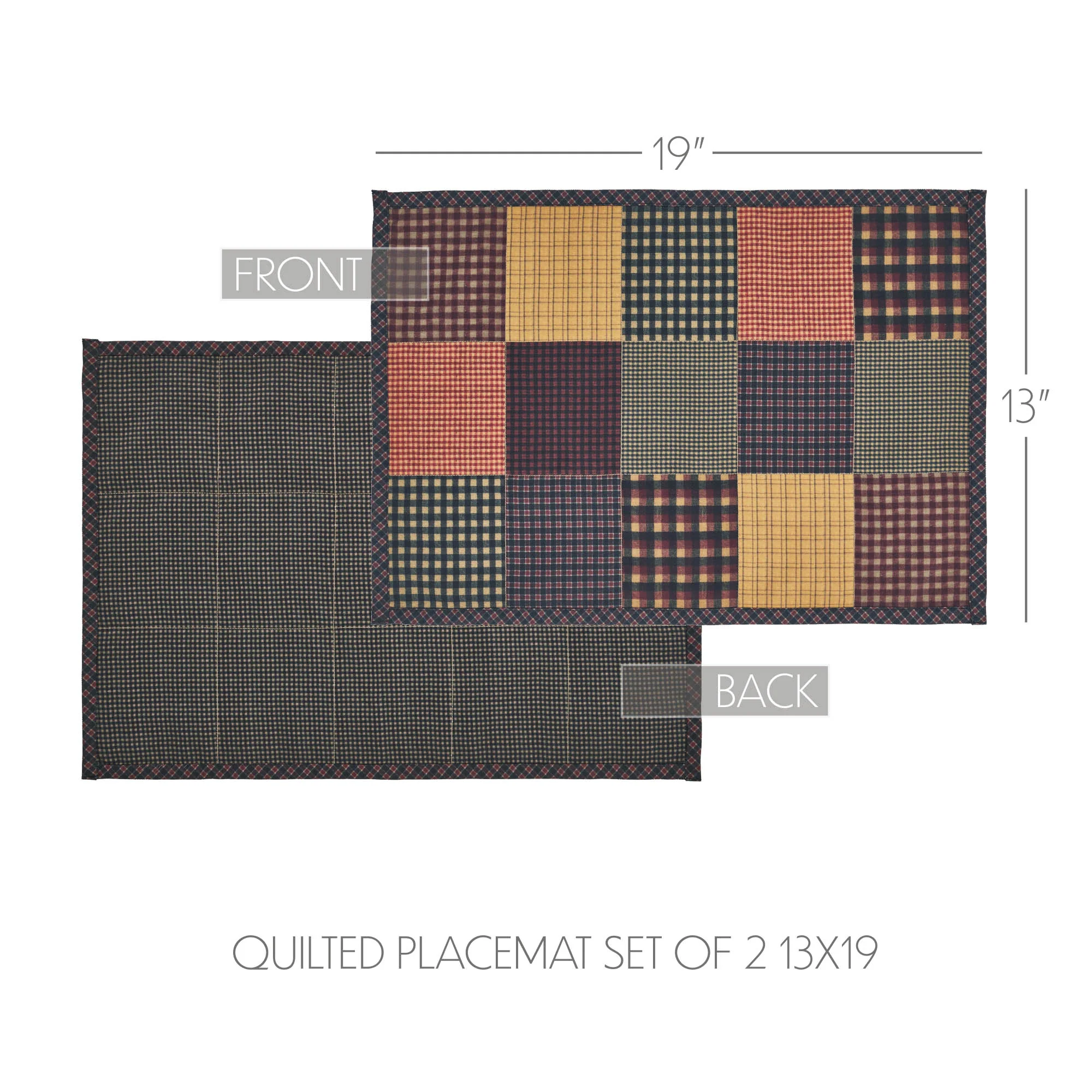 Set of 2 Heritage Farms Quilted Placemats - Image 2