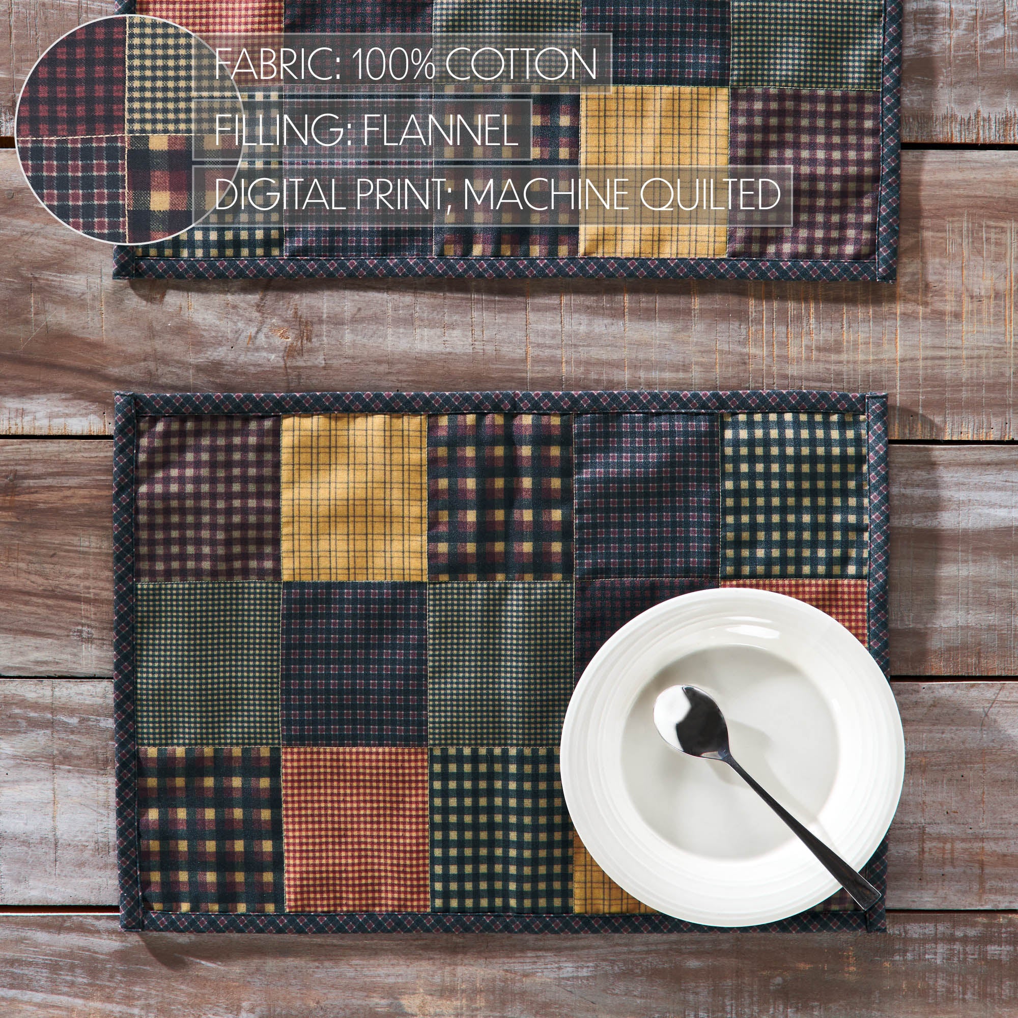 Set of 2 Heritage Farms Quilted Placemats - Image 6