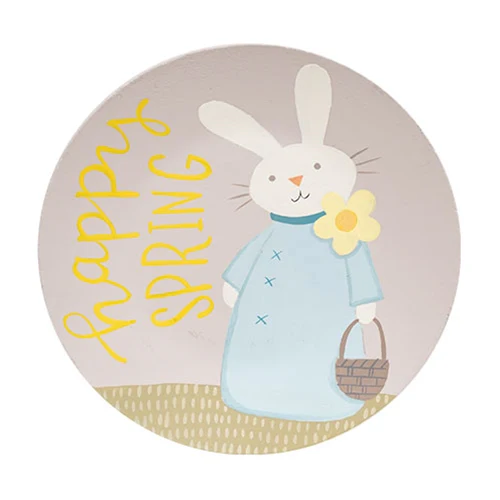 DAY 11 ๐๐ท 20 DAYS OF BUNNIES Set of 2 Hippity Hop Spring Bunny Decorative Plates - Image 2