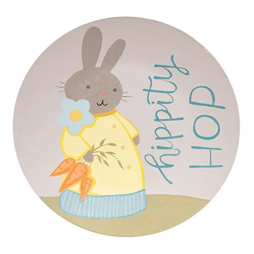 DAY 11 ๐๐ท 20 DAYS OF BUNNIES Set of 2 Hippity Hop Spring Bunny Decorative Plates - Image 3