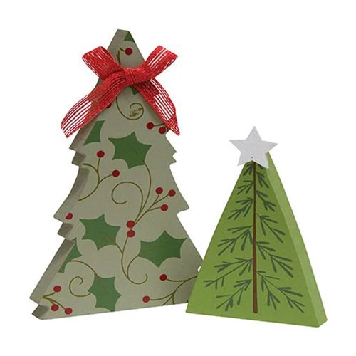 ๐ Set of 2 Holly and Star Chunky Tree Sitters