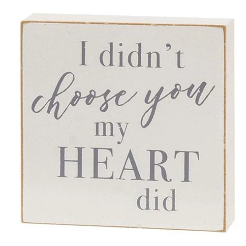 💙 Set of 2 I Didn't Choose You My Heart Did Square Blocks - Image 4