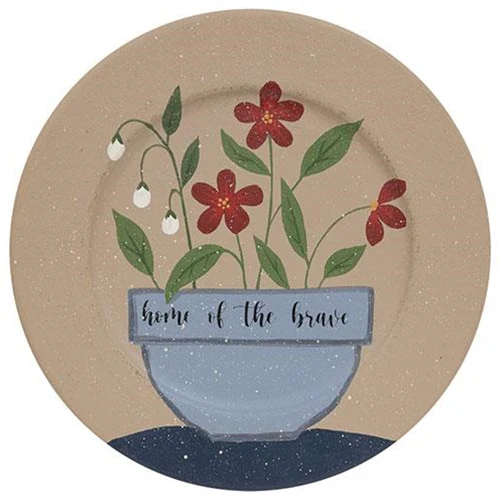 💙 Set of 2 Land of the Free Flowers 8.5" Decorative Americana Plates - Image 3