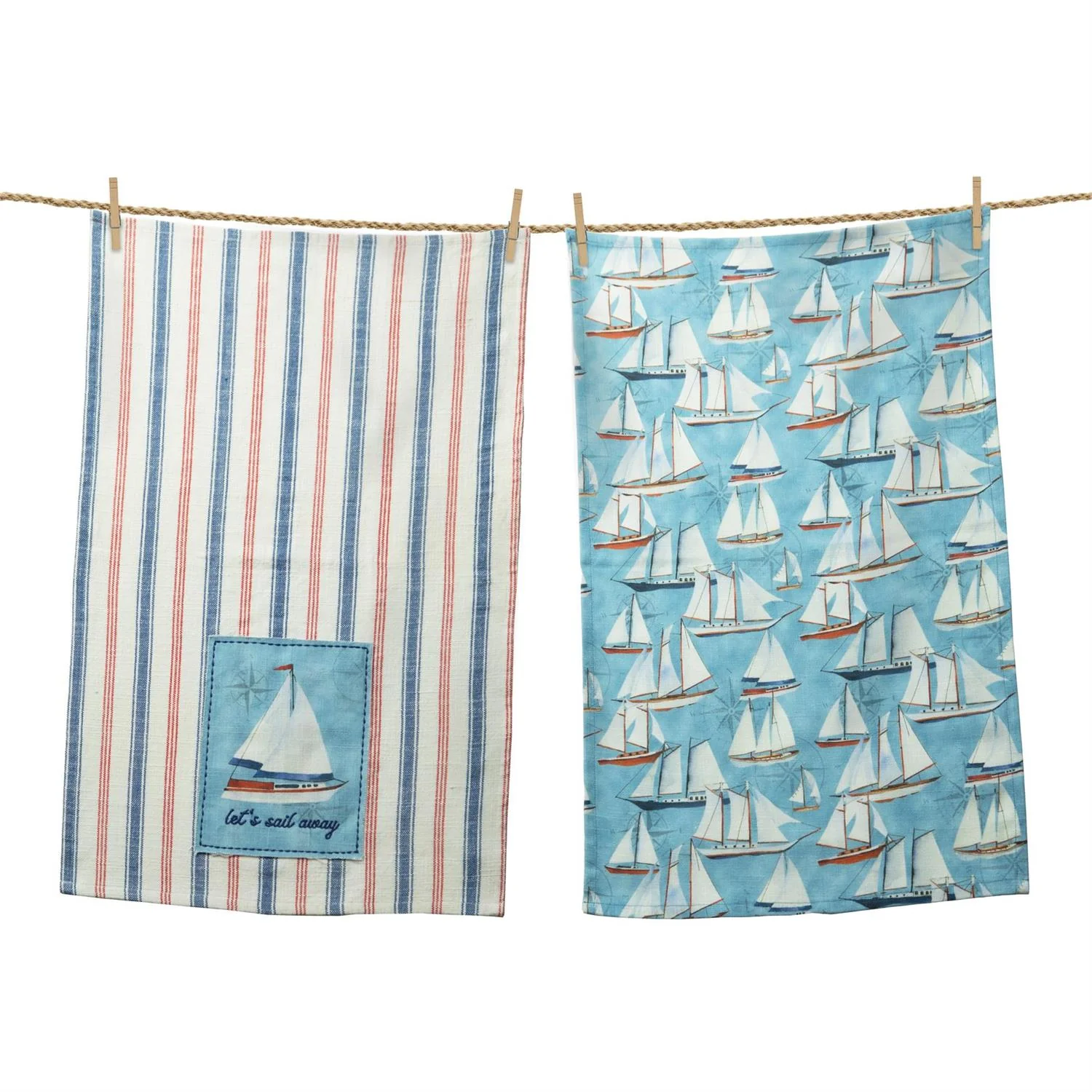 Set of 2 Let's Sail Away Tea Towels - Image 2