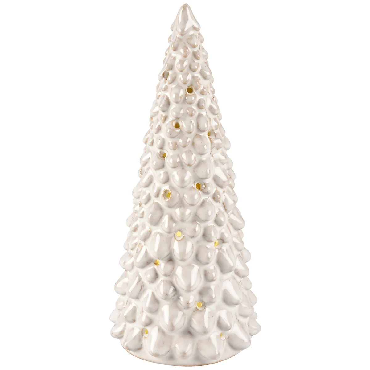 Set of 2 Lighted White Ceramic Christmas Trees - Image 3