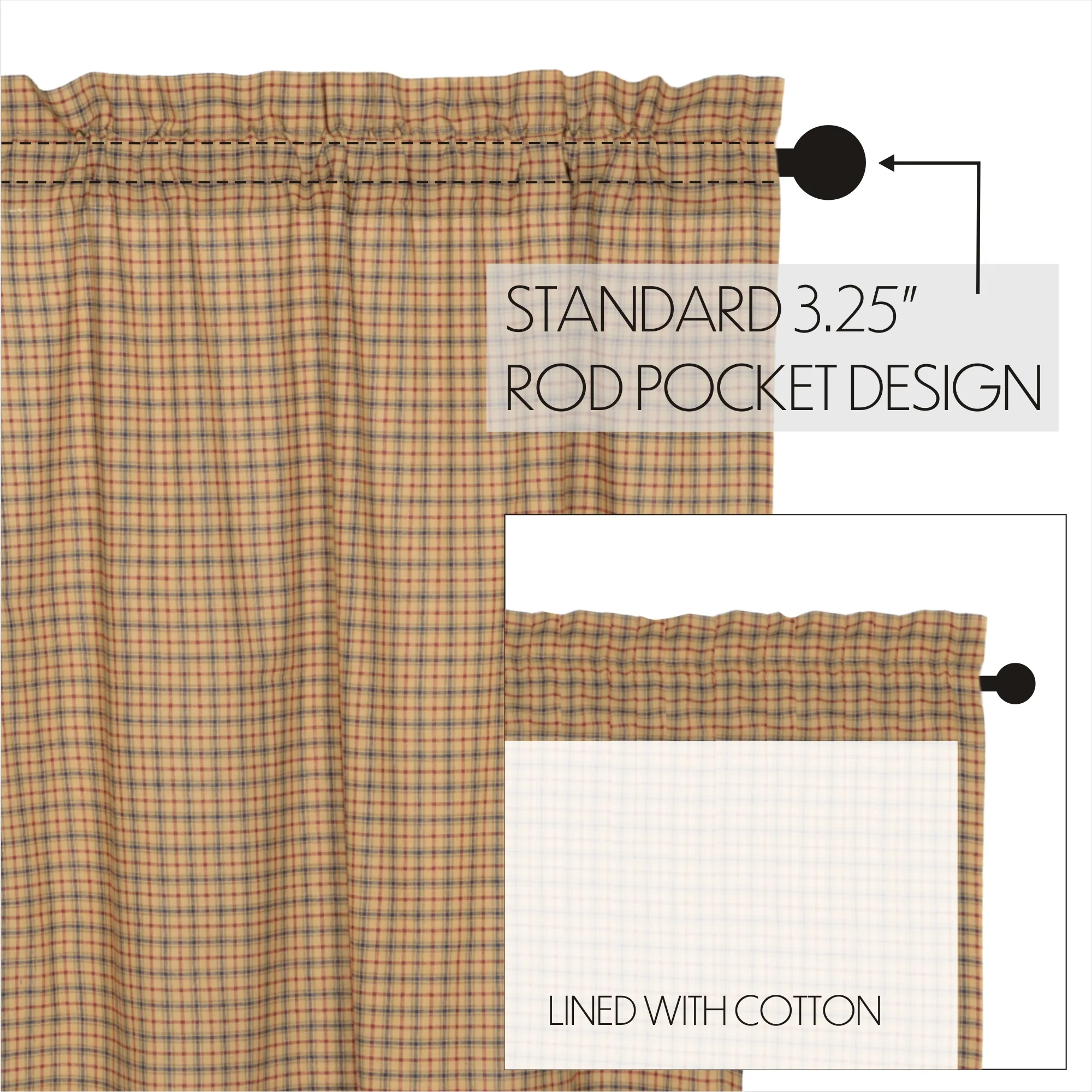 Set of 2 Millsboro Prairie Short Panel Scalloped Curtains - Image 6