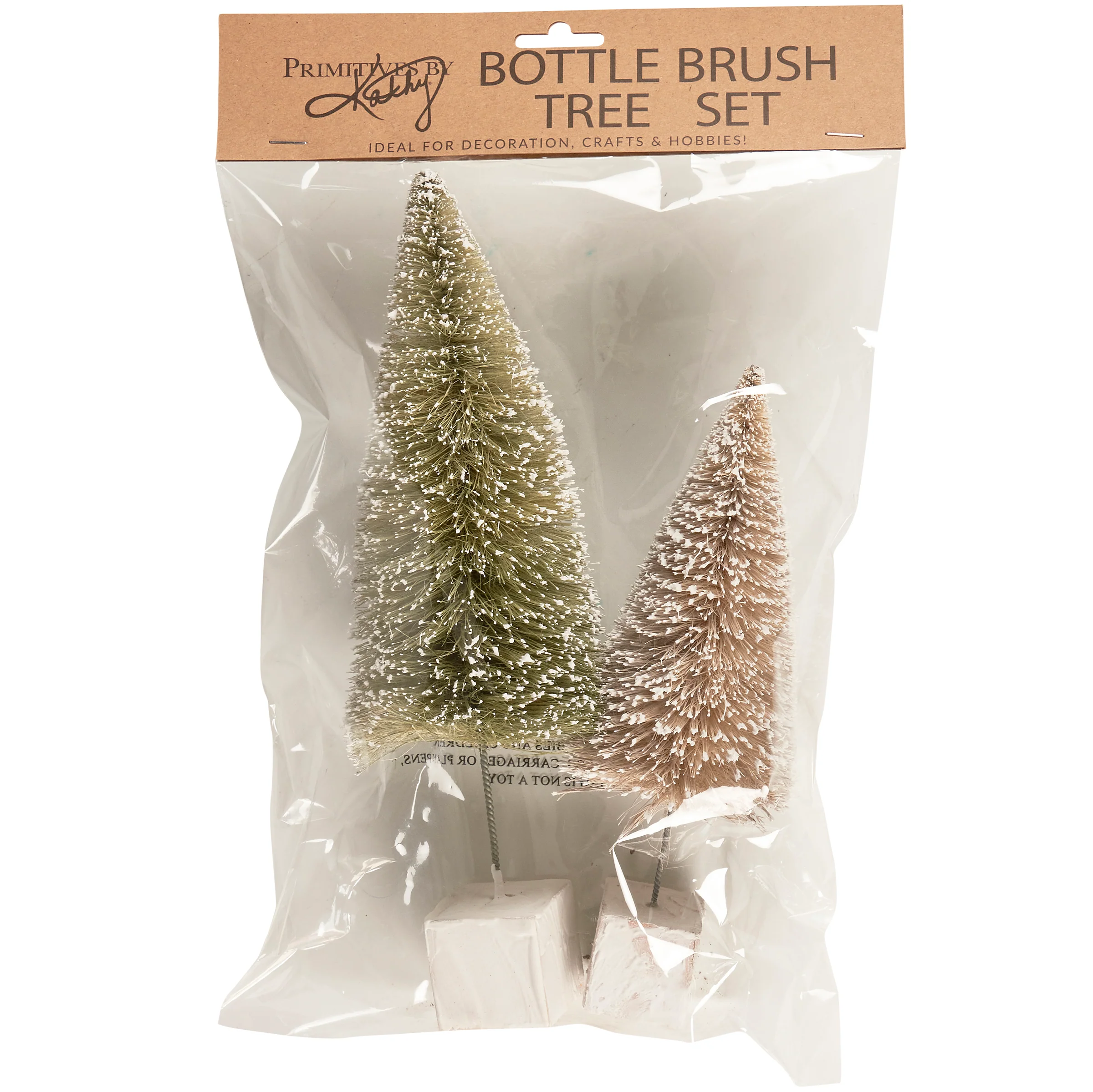 Surprise Me Sale 🤭 Set of 2 Natural Style Snow Bottle Brush Trees - Image 3