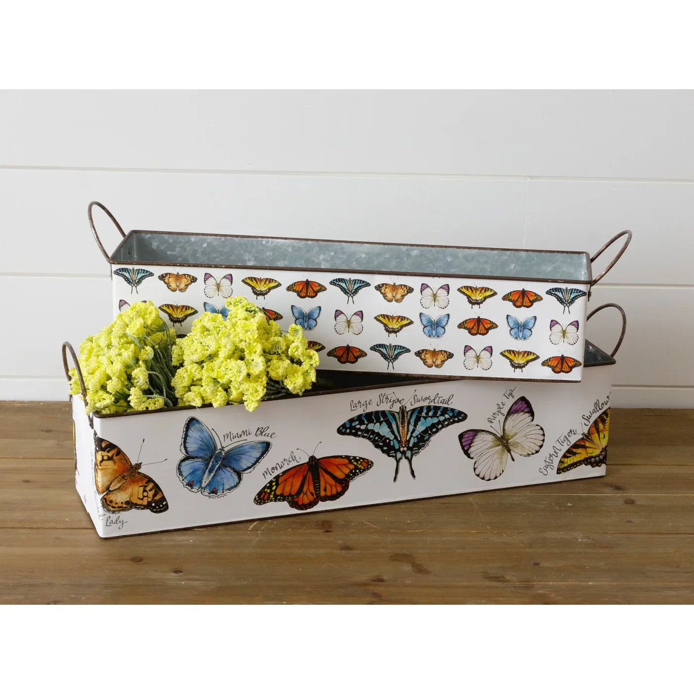 Set of 2 Nested Rectangular Butterfly Tins - Image 2