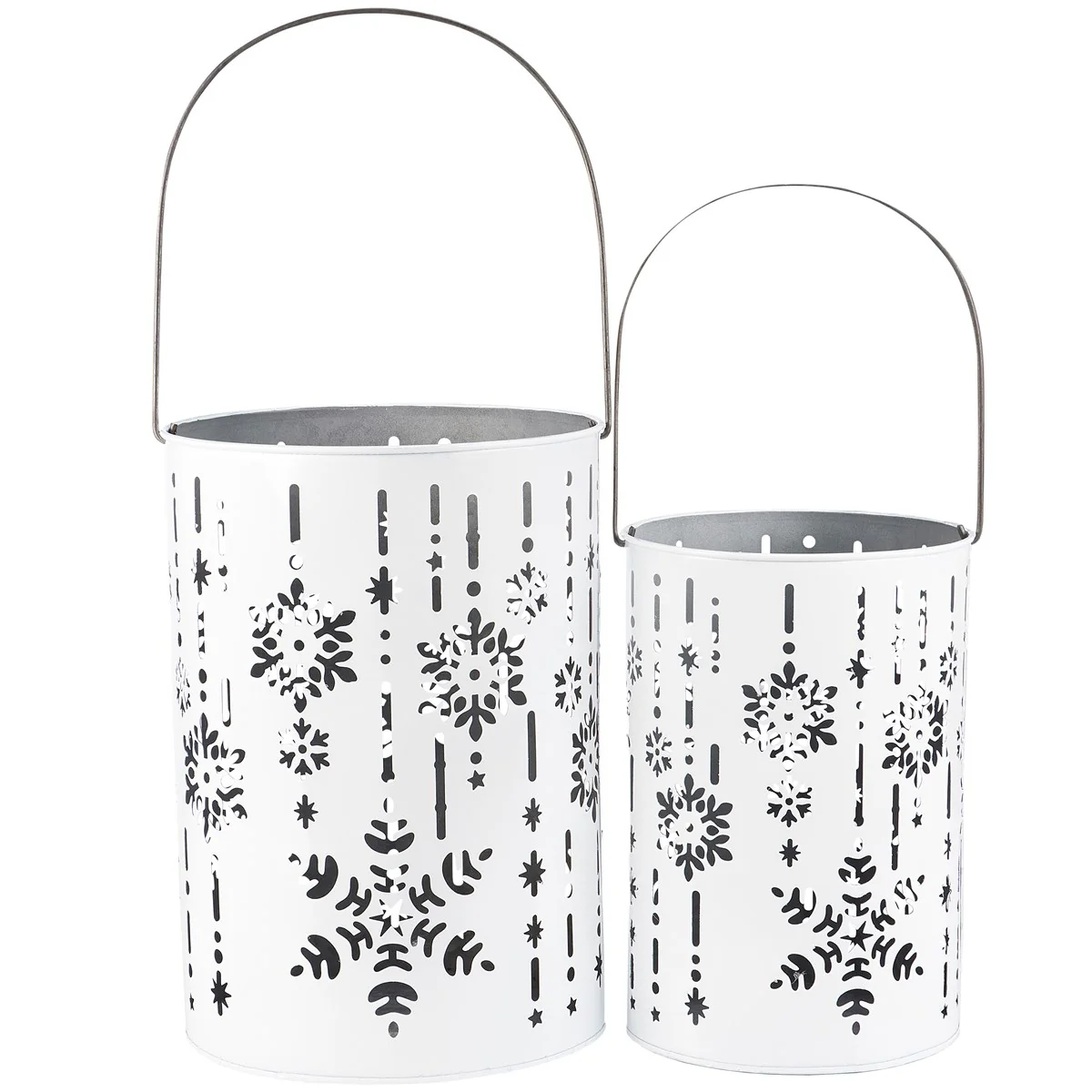 Set of 2 Nordic Snowflakes Lanterns - Image 2