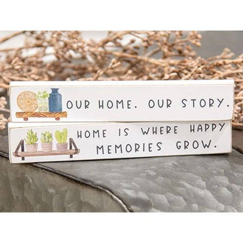 Set of 2 Our Home Our Story Mini Stick Shelf Sitters