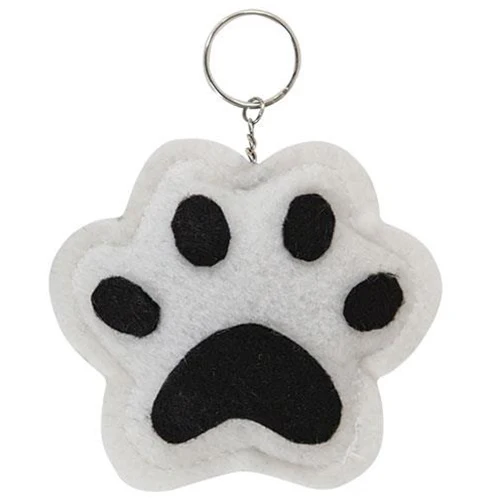 Set of 2 Paw Print Black & White Keychains - Image 3