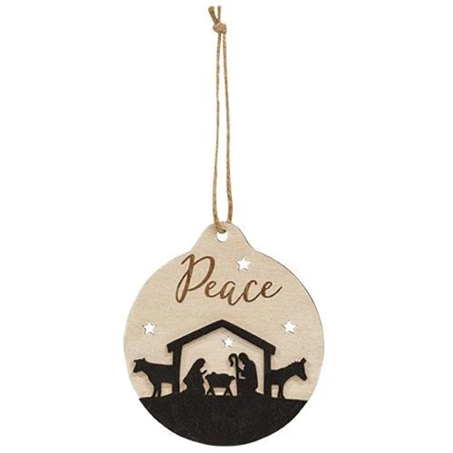 Set of 2 Peace and Rejoice Nativity Silhouette Ornaments - Image 3