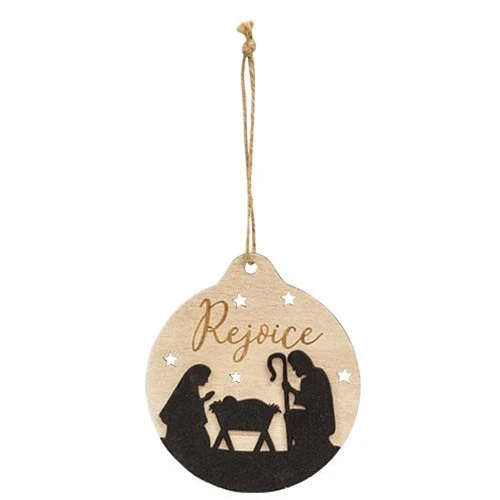 Set of 2 Peace and Rejoice Nativity Silhouette Ornaments - Image 4