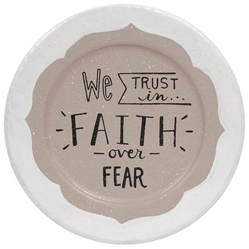Set of 2 Power of Prayer and Faith Over Fear Decorative Plates - Image 3