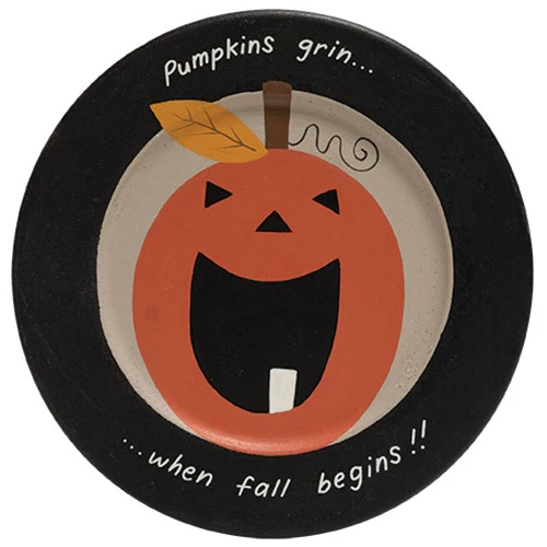 Set of 2 Pumpkins Grin 8.75" Decorative Plates - Image 3