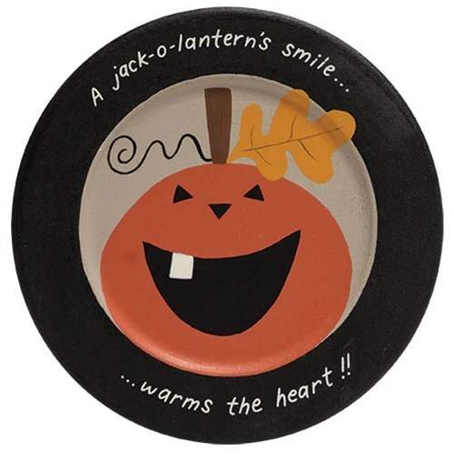 Set of 2 Pumpkins Grin 8.75" Decorative Plates - Image 4