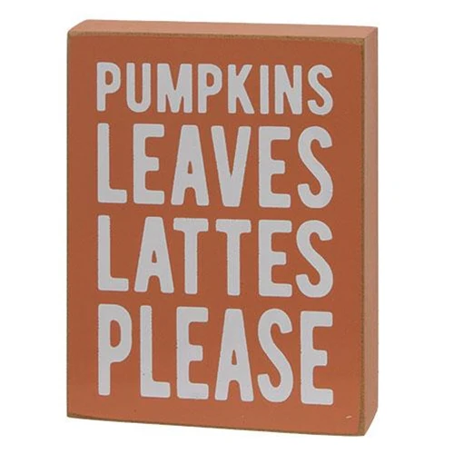 Set of 2 Pumpkins Leaves Box Sign and Pumpkin Spice Chunky Sitter Signs - Image 3