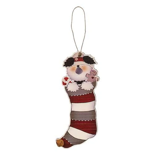 Set of 2 Puppy Jingle Bell Stocking Ornaments - Image 3