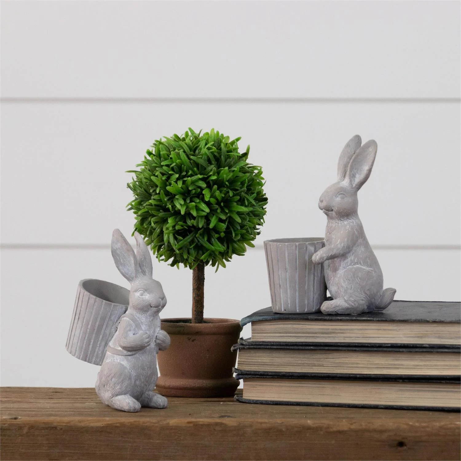 Set of 2 Rabbits with Baskets Containers - Image 2