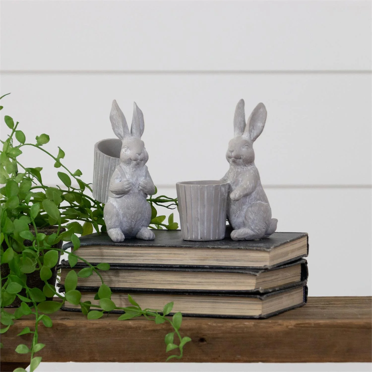Set of 2 Rabbits with Baskets Containers - Image 3