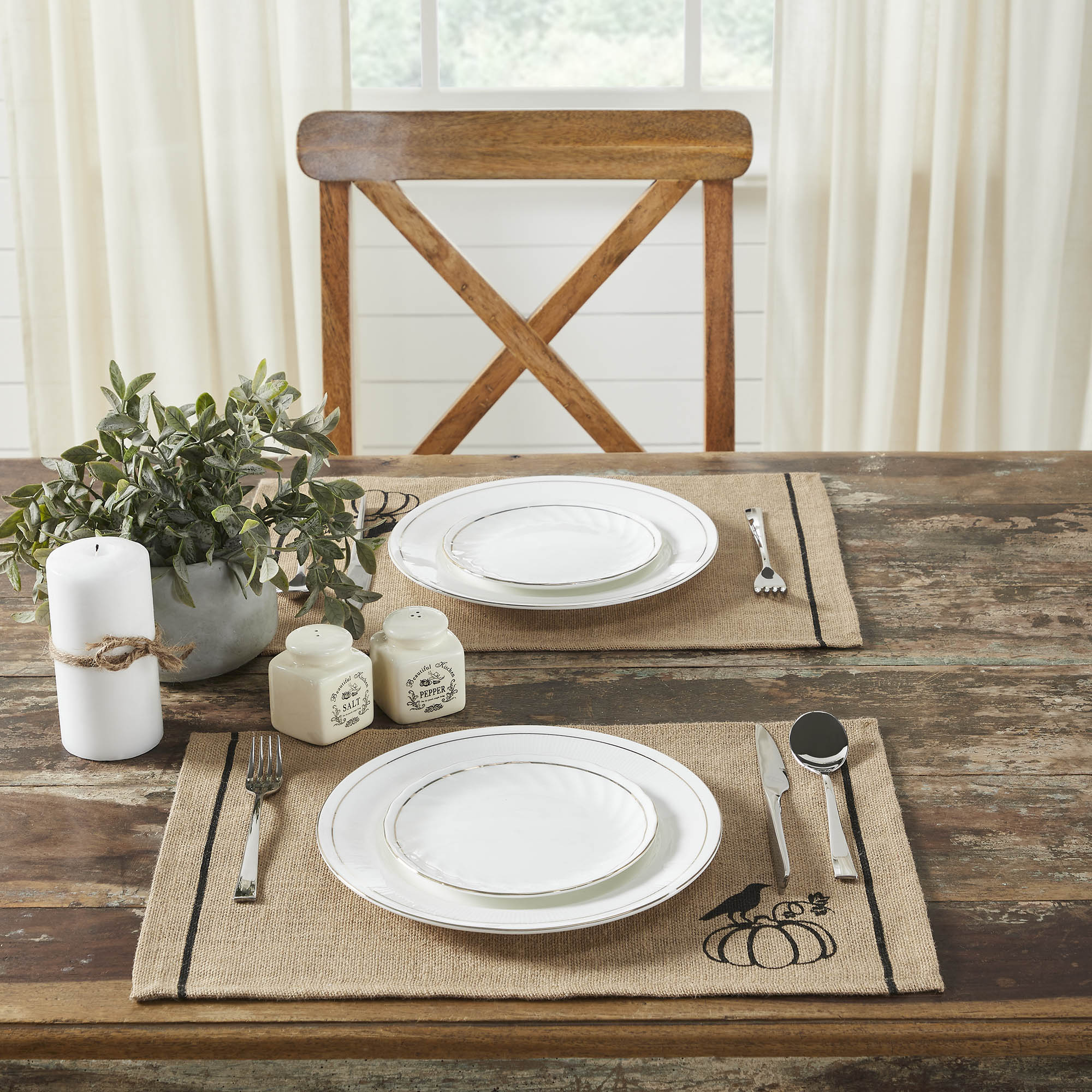 Set of 2 Raven Harvest Burlap Jute Placemat