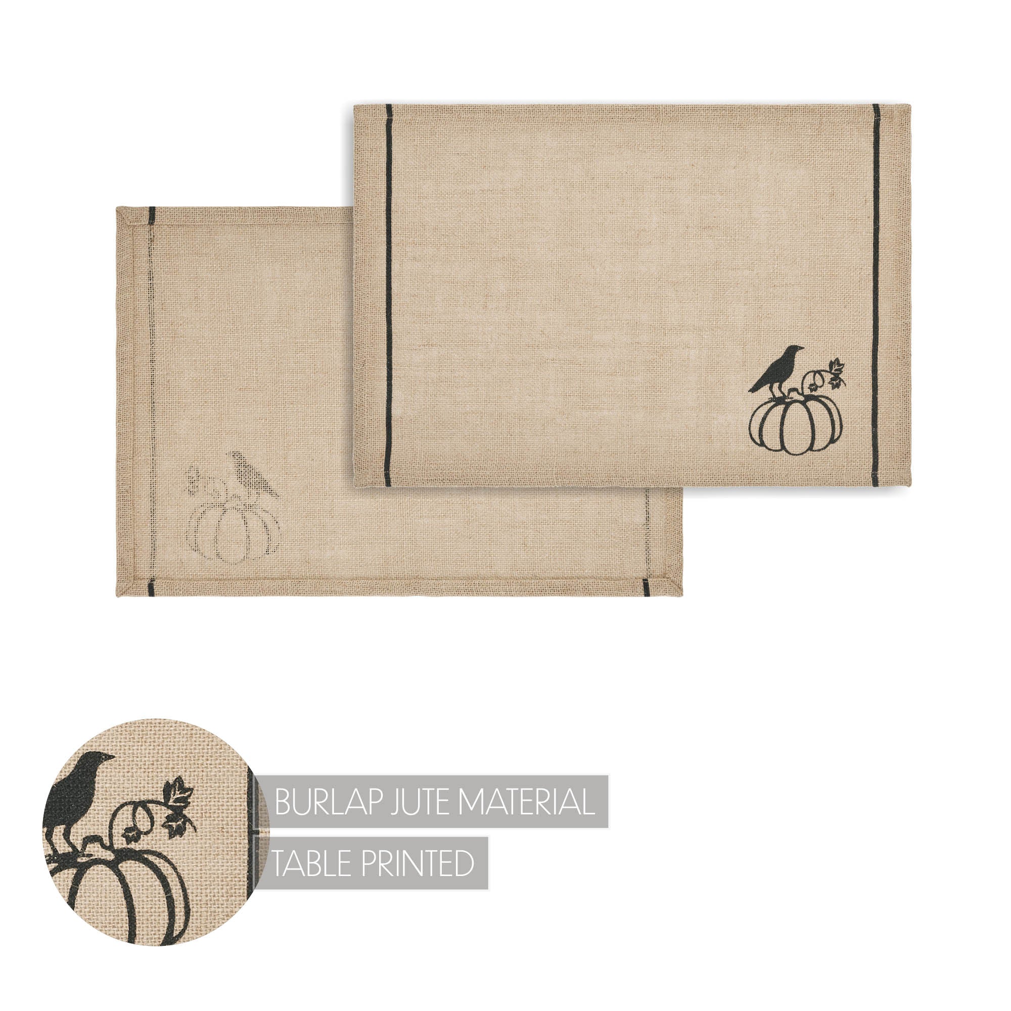 Set of 2 Raven Harvest Burlap Jute Placemat - Image 6
