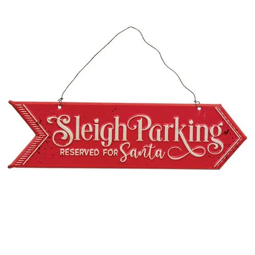 ๐ Set of 2 Reindeer & Sleigh Parking Metal Hanging Signs - Image 3
