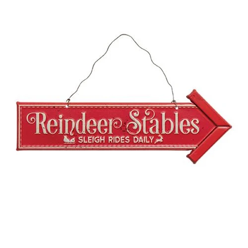 ๐ Set of 2 Reindeer & Sleigh Parking Metal Hanging Signs - Image 4