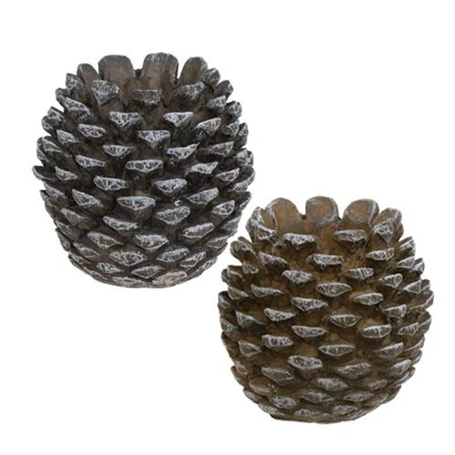 Set of 2 Resin Pinecone Taper Holders