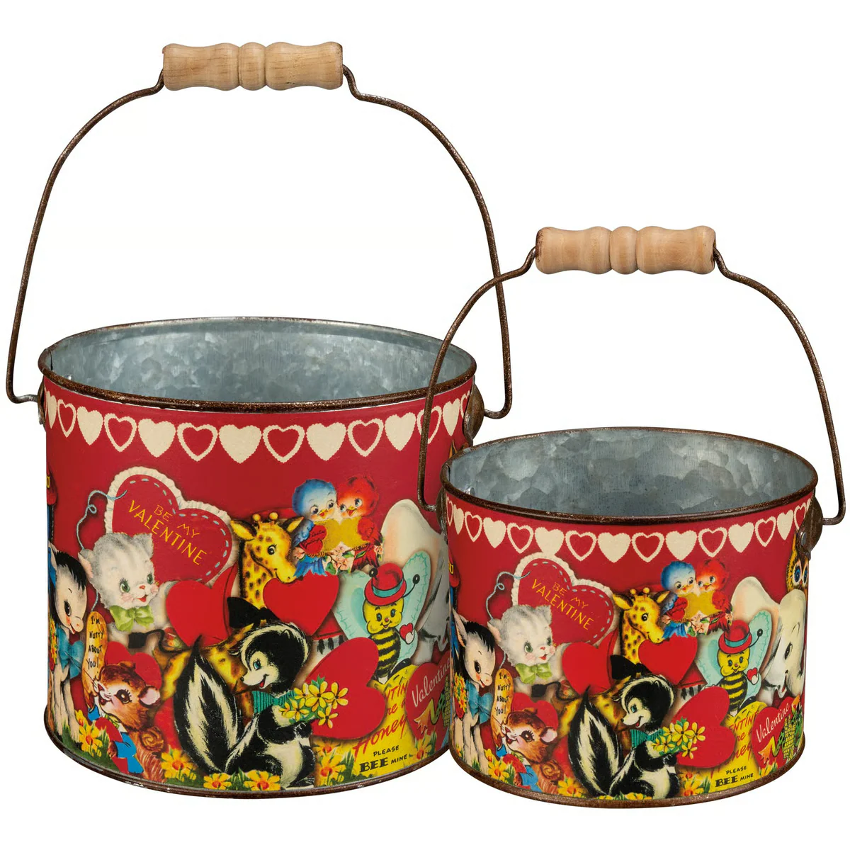 DAY 8 ๐ 14 DAYS OF LOVE ๐ Set of 2 Retro Valentine Buckets - Image 2