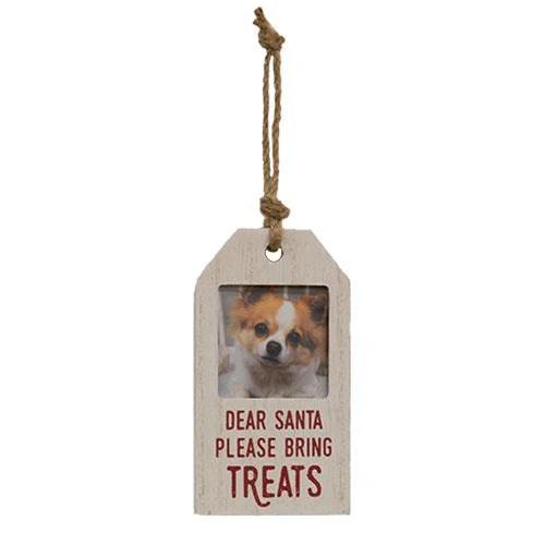 Set of 2 Santa's Favorite Wigglebutt Photo Tag Ornaments - Image 2