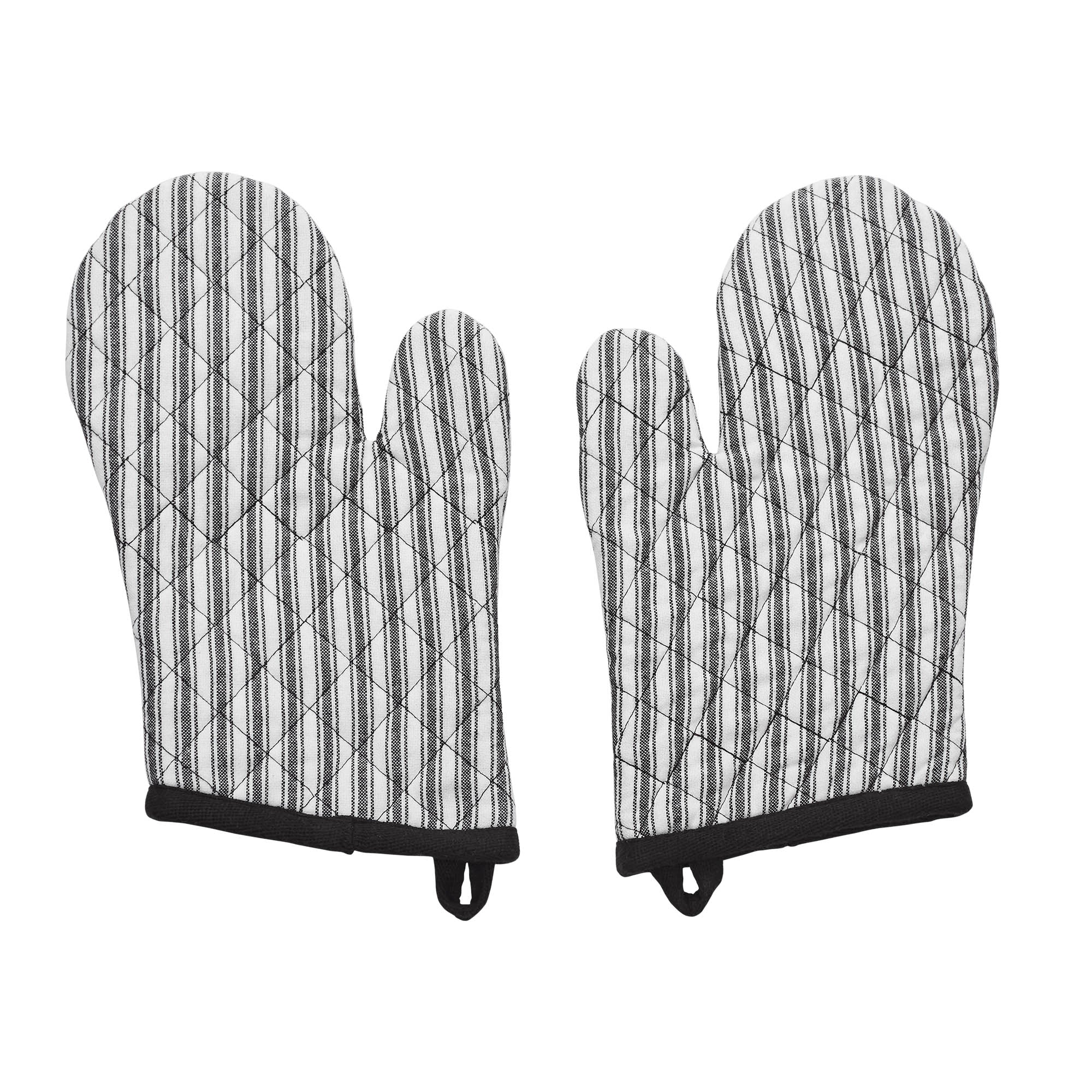 Set of 2 Sawyer Mill Black Ticking Stripe Oven Mitt Set of 2 - Image 3