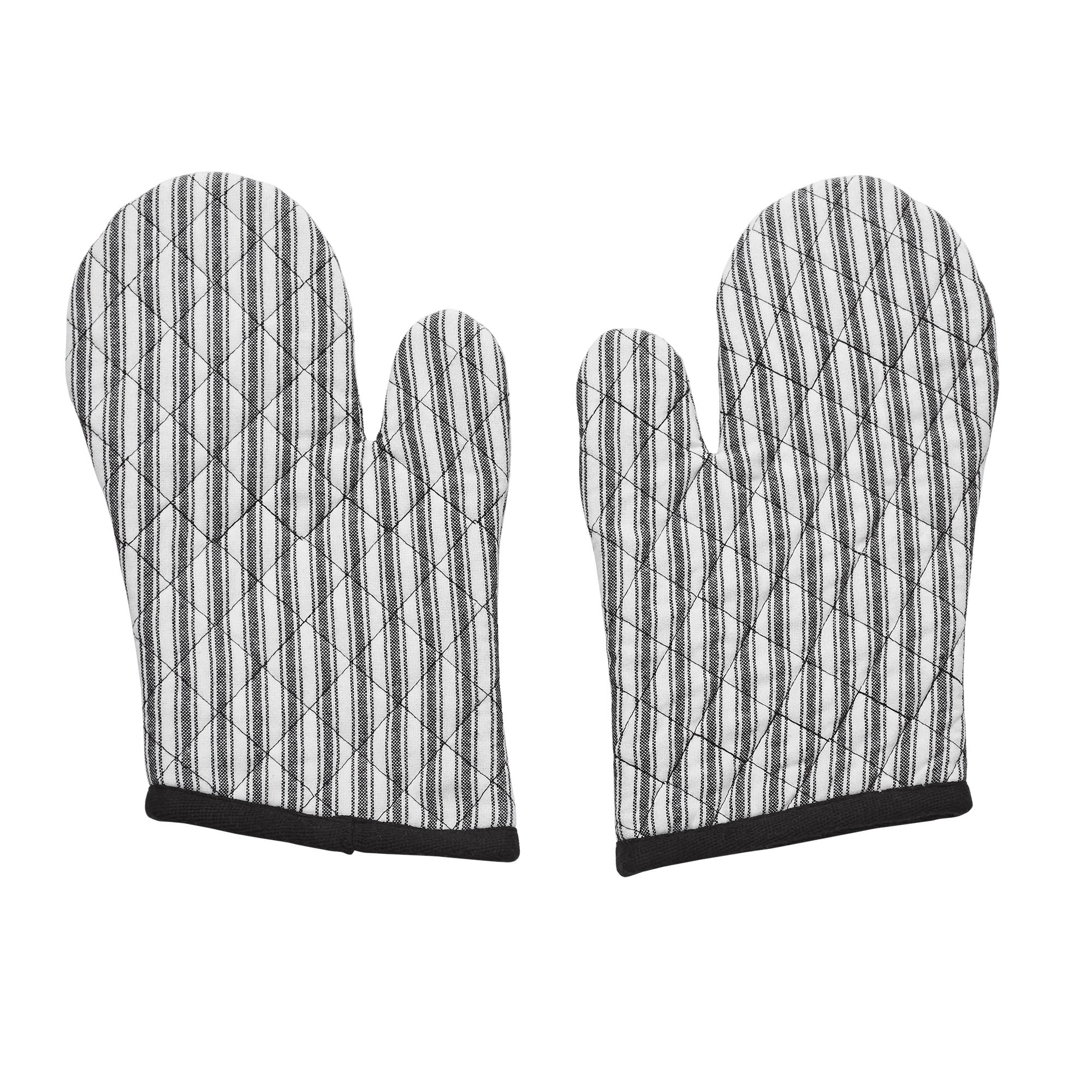 Set of 2 Sawyer Mill Black Ticking Stripe Oven Mitt Set of 2 - Image 5