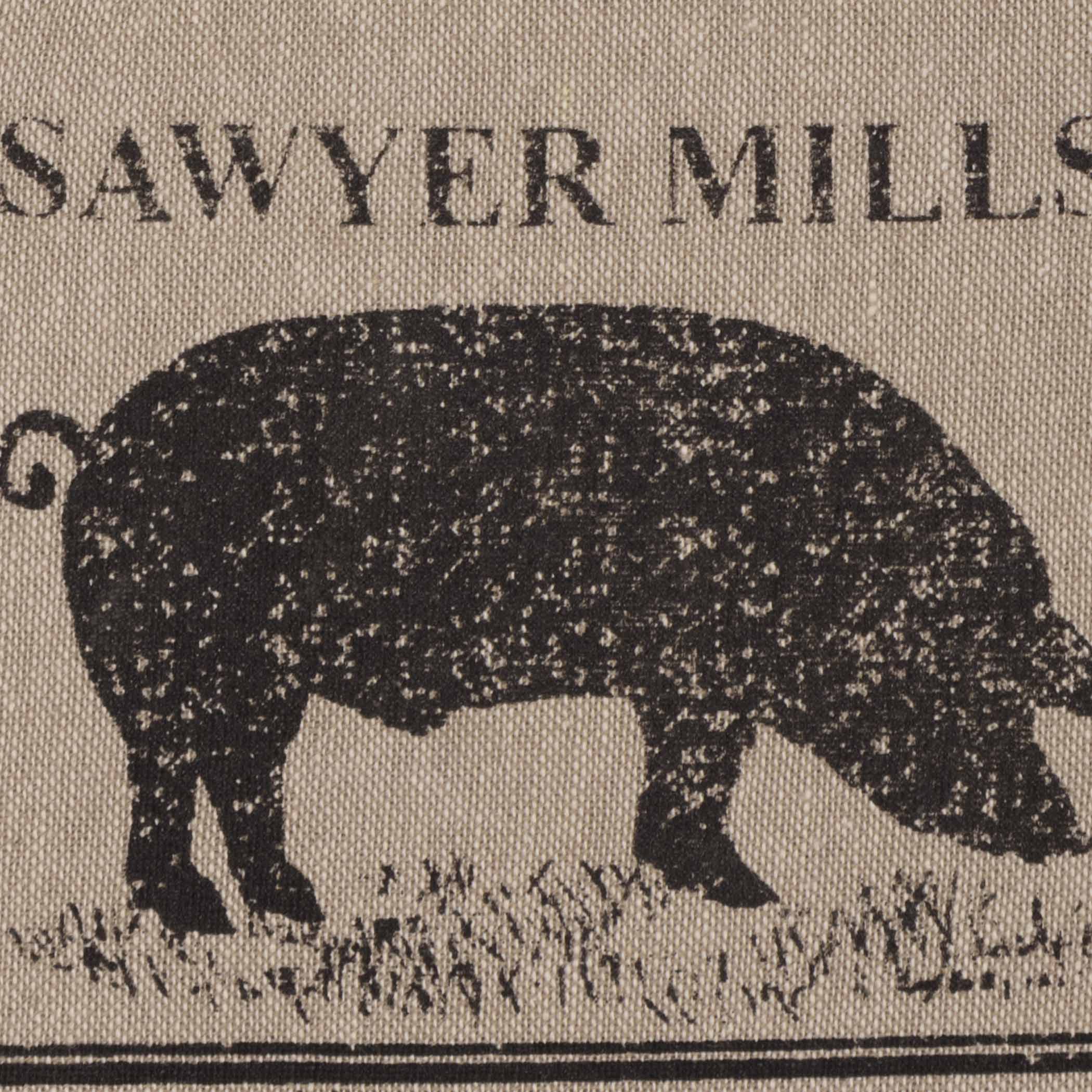 Set of 2 Sawyer Mill Charcoal Pig Button Loop Kitchen Towels - Image 5