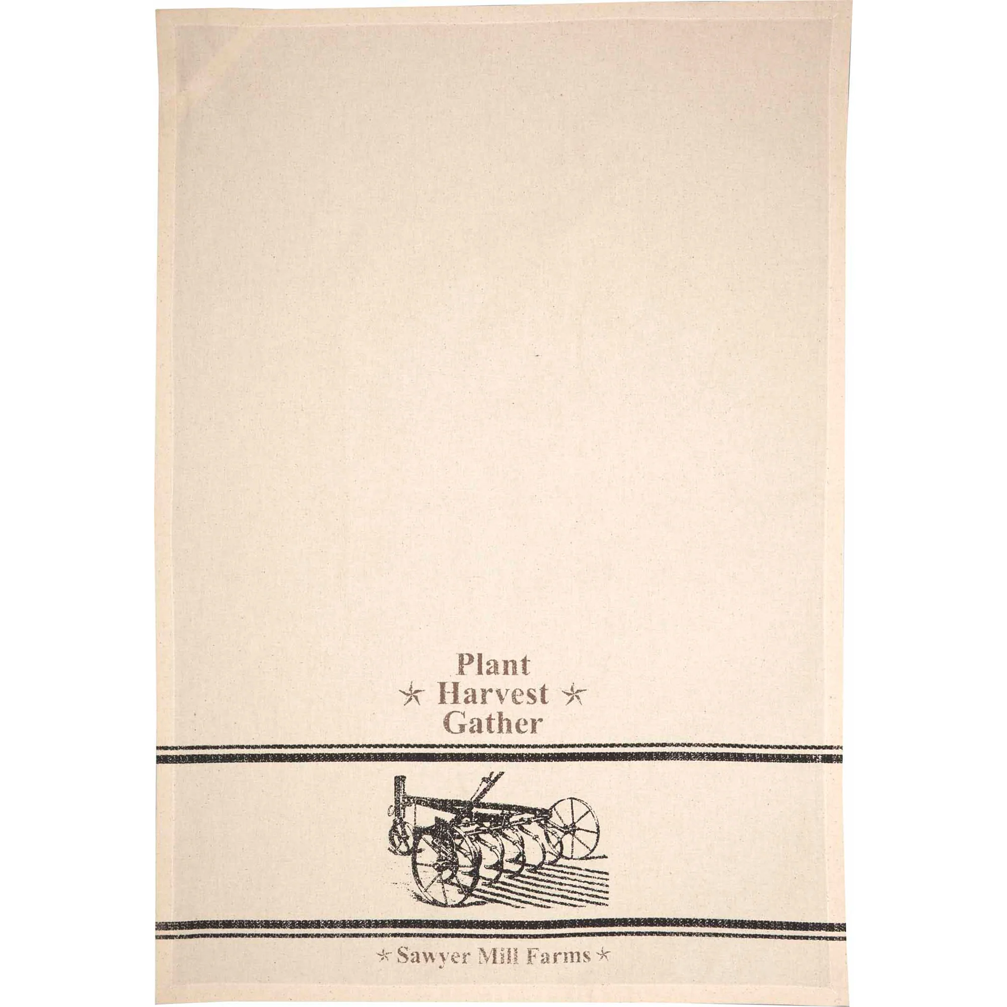 Set of 2 Sawyer Mill Charcoal Plow & Corn Muslin Unbleached Natural Tea Towel - Image 4