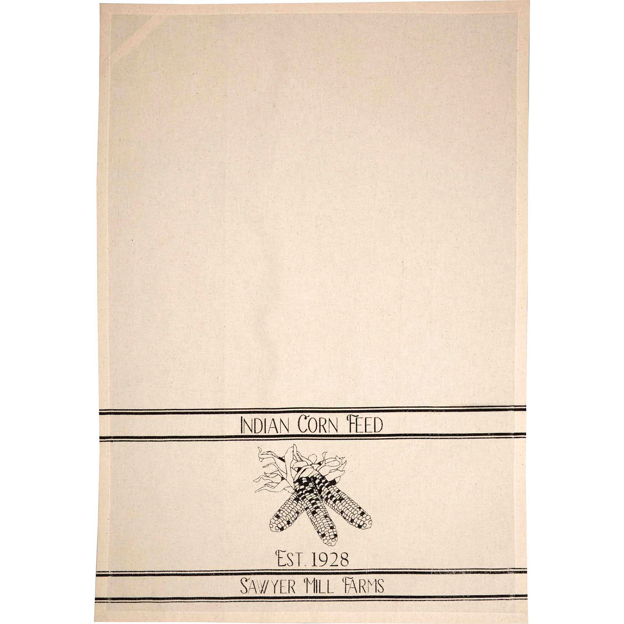 Set of 2 Sawyer Mill Charcoal Plow & Corn Muslin Unbleached Natural Tea Towel - Image 5