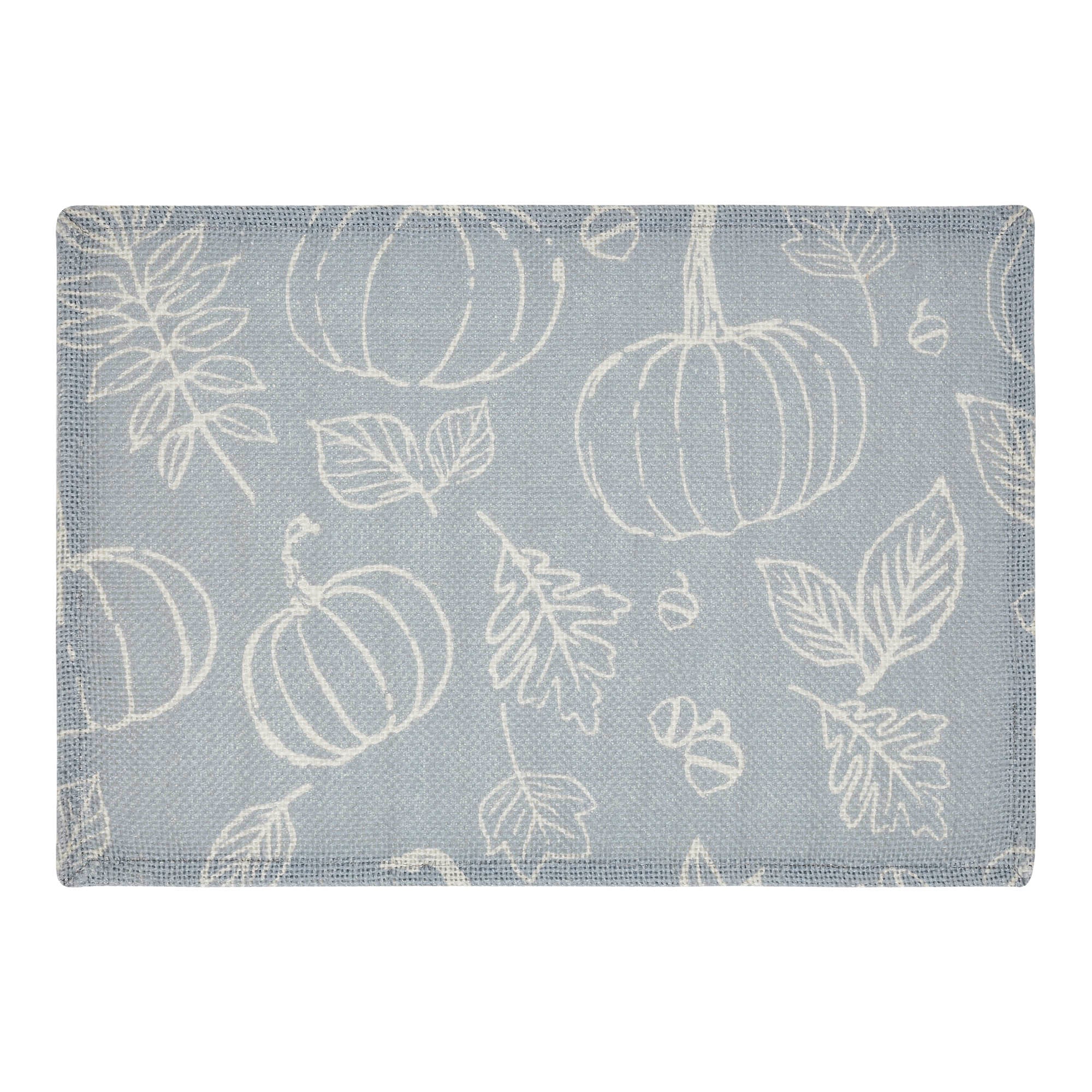 Set of 2 Silhouette Pumpkin Grey Placemats - Image 3
