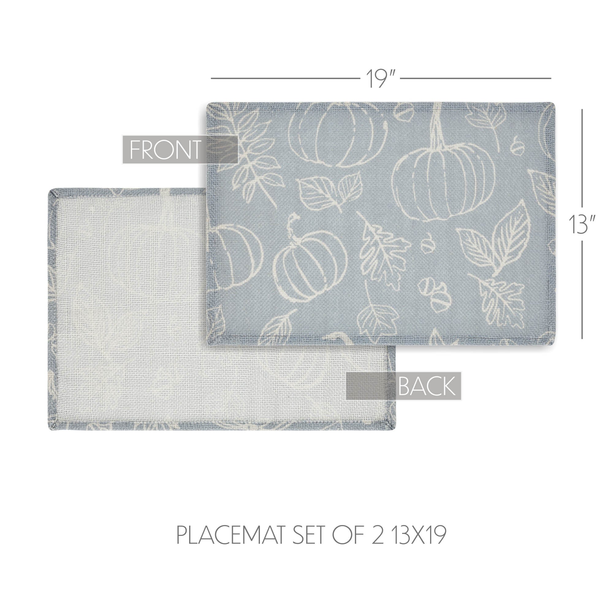 Set of 2 Silhouette Pumpkin Grey Placemats - Image 4