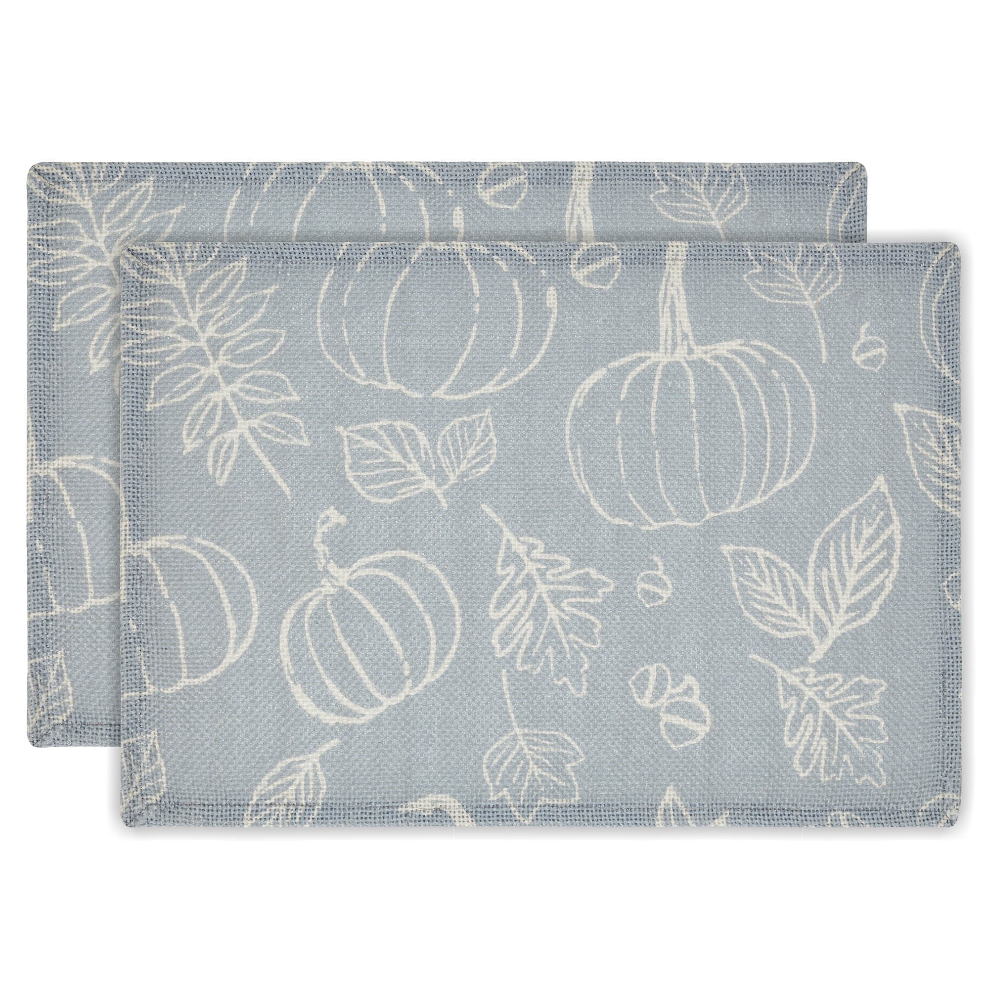 Set of 2 Silhouette Pumpkin Grey Placemats - Image 5