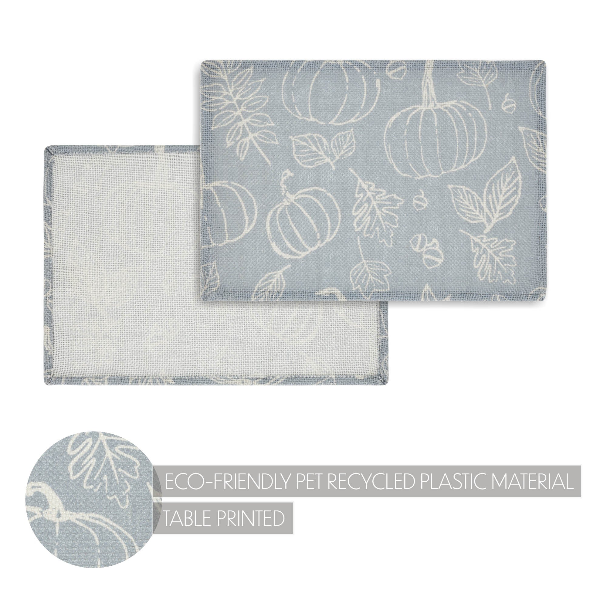 Set of 2 Silhouette Pumpkin Grey Placemats - Image 7