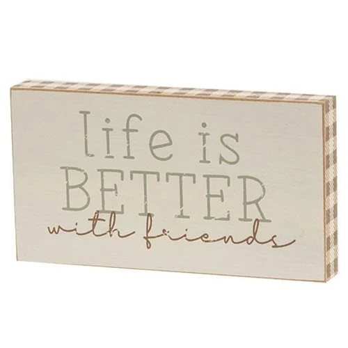 ๐ Set of 2 Small Block Signs - Life is Better with Friends You are My Person - Image 3