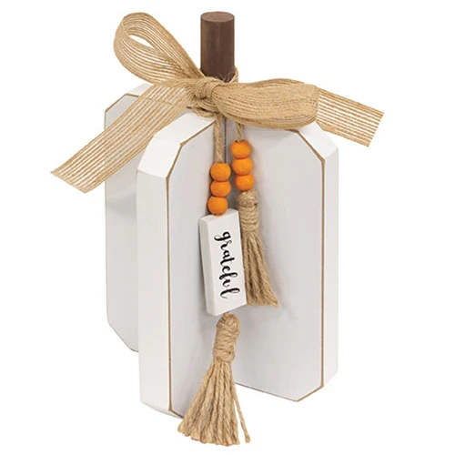 Set of 2 Small Fall Words Charm Wooden Interlocking Pumpkins - Image 4